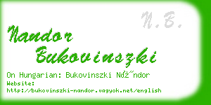 nandor bukovinszki business card